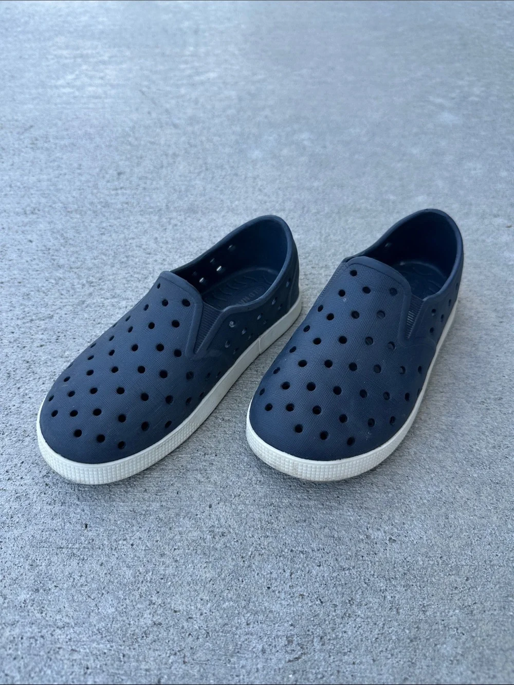 Kids Navy Slip-On Water-Friendly Sneakers